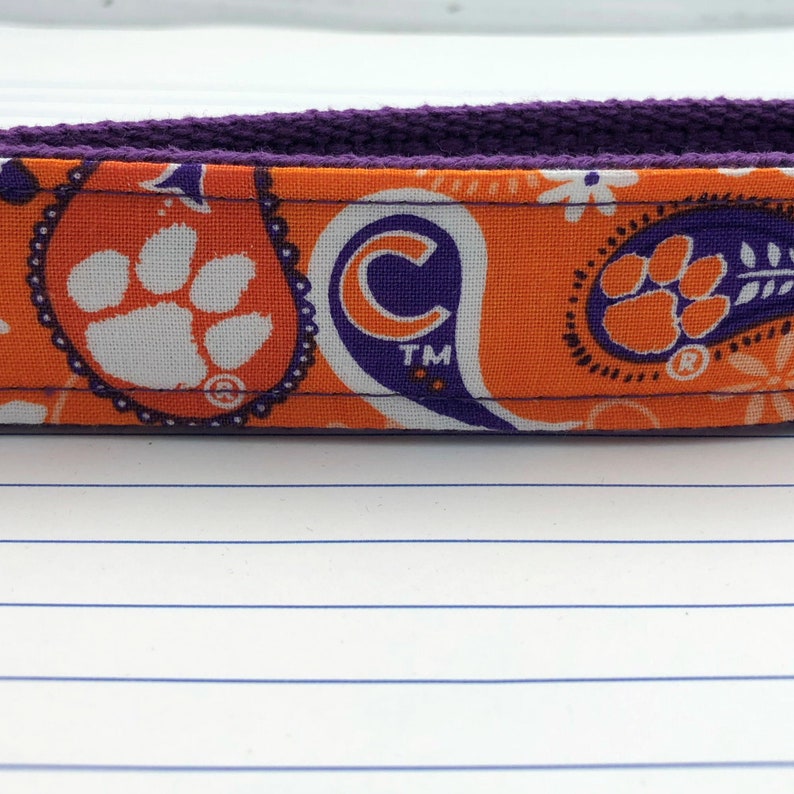 Clemson Keychain Wristlet Keychain Key Fob Approved Crafter Etsy