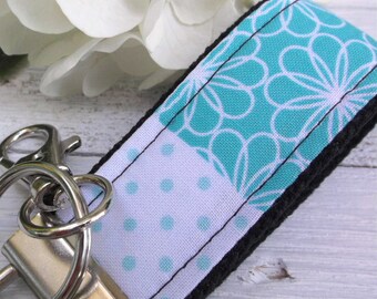 Mini Keyfob FOB Keychain for Women Ideal as a Purse Keychain or Backpack Keychain, Ideal Small Bridesmaid Gift, Aqua