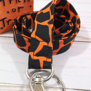 Halloween Lanyard in Giraffe, Halloween Gifts, Popular Right Now, Teacher Lanyard, Lanyard for Badge, Halloween Accessories, Spooky image 1