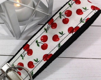 Cherries Wristlet Keychain, Popular Right Now, Moving Away Gift, Trending Now, Thinking of You Gift, Librarian Gifts, Teacher Gifts, Cherry