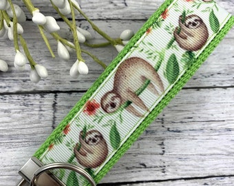 Handmade Sloth Keychain | Wristlet Keychain | Sloth Gifts | Best Seller | Ribbon Keychain | Sloths | Popular Right Now | Sloth Gift