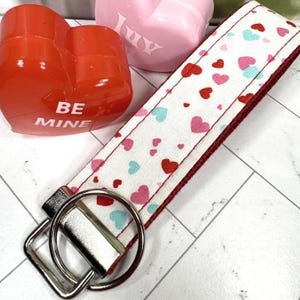 Handmade Hearts Keychain, Wrist Keychain, Key fob Wristlet, Keychain Wristlet, Cute Keychain Gift, Heart Gifts, Valentine&#39;s Day Gift For Her