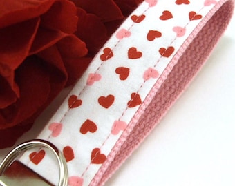 Hearts Wristlet Keychain, Wrist Keychain for Her, Key fob Wristlet, Keychain Wristlet, Cute Hearts Keychain