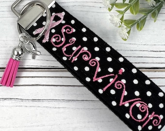 Survivor Wristlet Keychain, Breast Cancer Gifts, Mindfulness Gift, Thinking of you Gift, Encouragement Gift, Cancer Survivor, Survivor Gifts