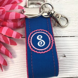 Monogram keychain Monogram Keychain for women Monogram Key fob Key Fob Monogram Initial Keychain Personalized initial keychain image 4