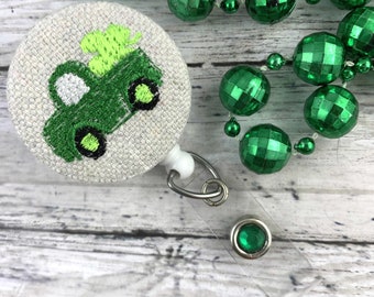 Handmade Badge Reel, Four Leaf Clover, St. Patrick's Day, RN Badge Reel, Nurse Badge Reel, Medical Student Gift, Popular Right Now