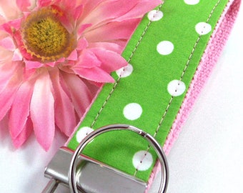 Preppy Polka Dot Key Fob