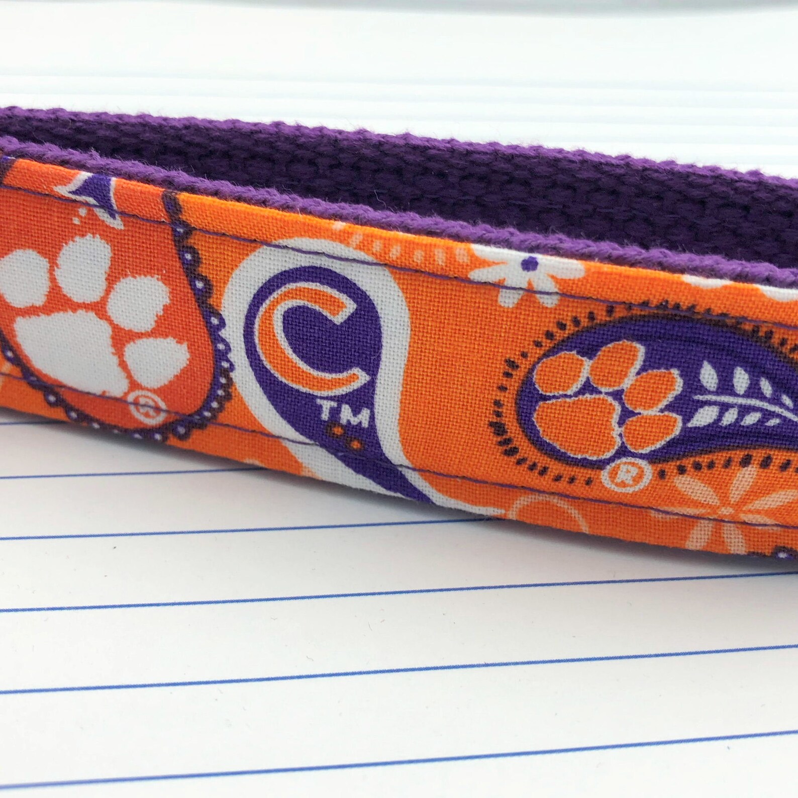 Clemson Keychain Wristlet Keychain Key Fob Approved Crafter Etsy