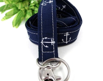 Nautical Anchors Key Keeper Lanyard