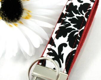 Damask Key Fob in Black and White