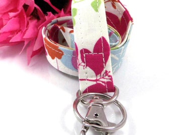 Floral Lanyard, Fabric Lanyard, Lanyard Necklace, Cute Lanyard, Cruise Lanyard, End of Year Gift, Lanyard Teacher, Lanyard Badge, Work Life