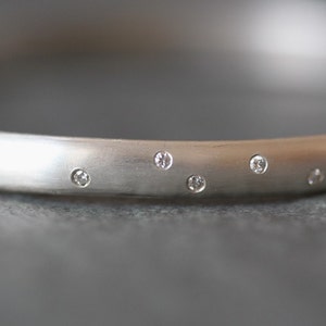 Diamond Studded Bangle in Sterling Silver image 2