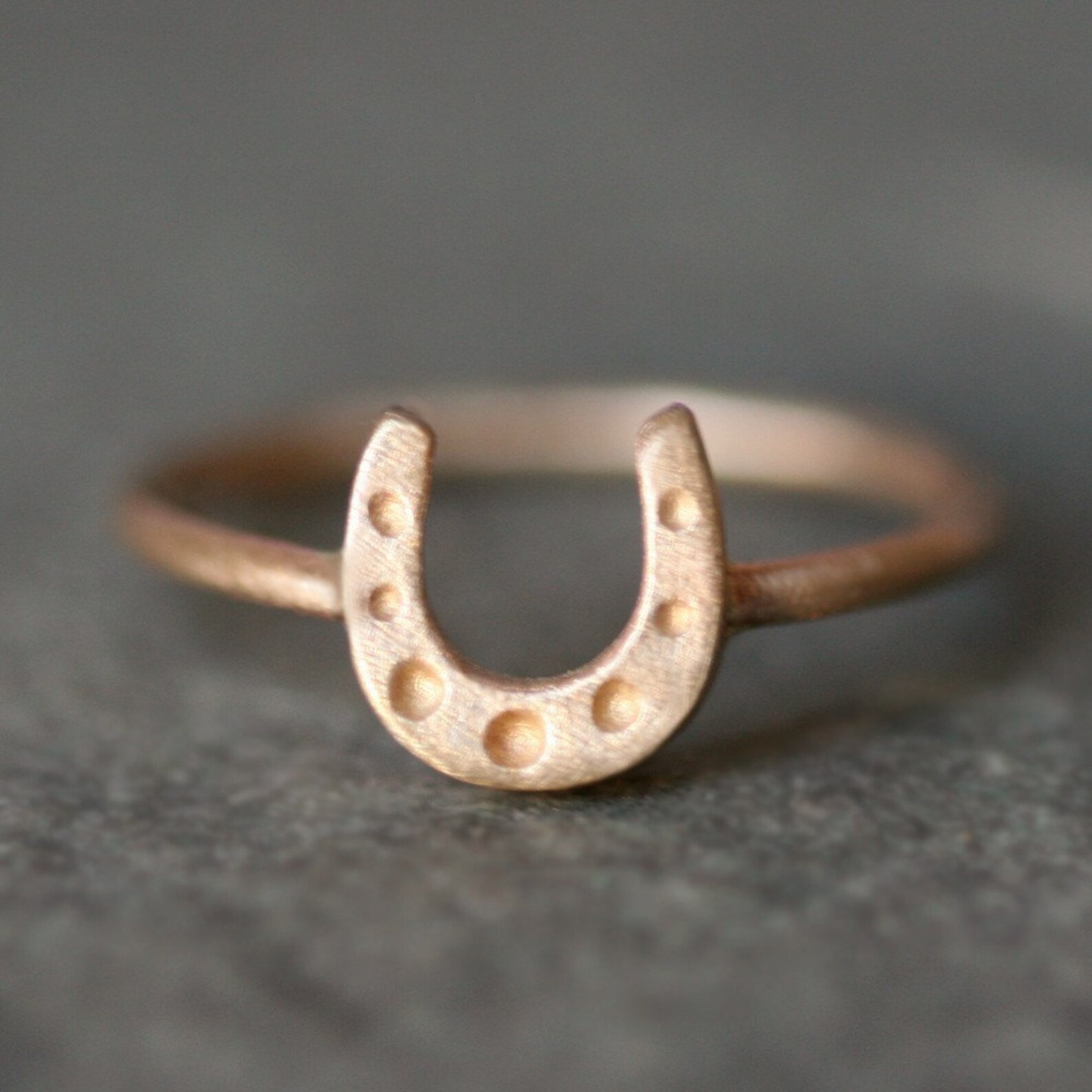 Horseshoe Ring in 14K Gold Etsy