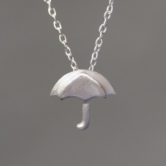 Tiny Umbrella Pendant in Sterling Silver Etsy
