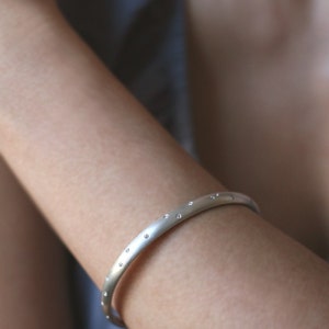 Diamond Studded Bangle in Sterling Silver image 4