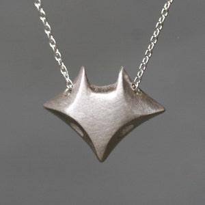 Large Fox Necklace in Sterling Silver