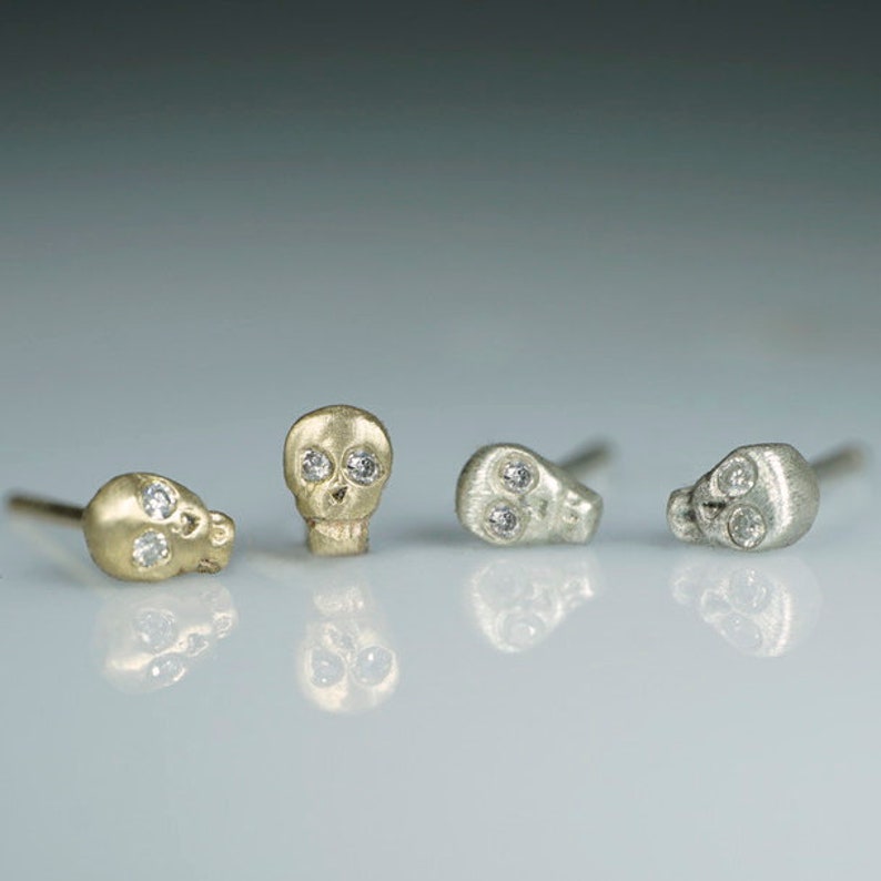 Mini Skull Stud Earrings image 1