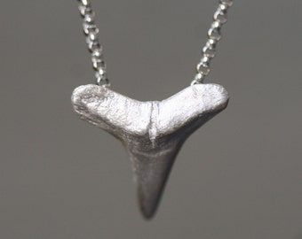 Large Shark Tooth Necklace in Sterling Silver UNISEX