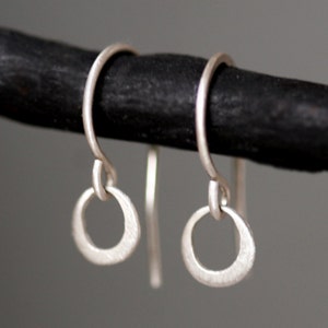Tiny Ring Earrings in Sterling Silver