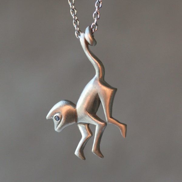 Collier Petit Singe avec Pierres Précieuses