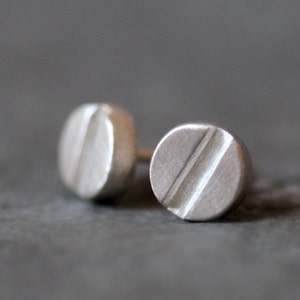 Screw Head Stud Earrings in Sterling Silver