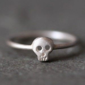 Baby Skull Ring in Sterling Silver