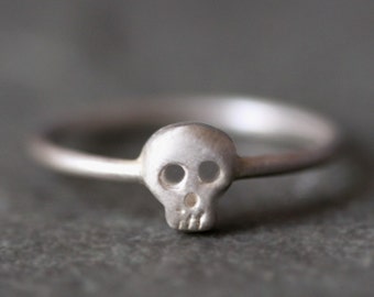 Baby Skull Ring in Sterling Silver