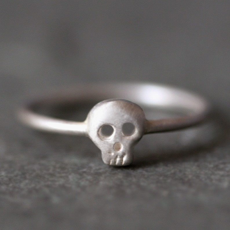 Baby Skull Ring in Sterling Silver image 1