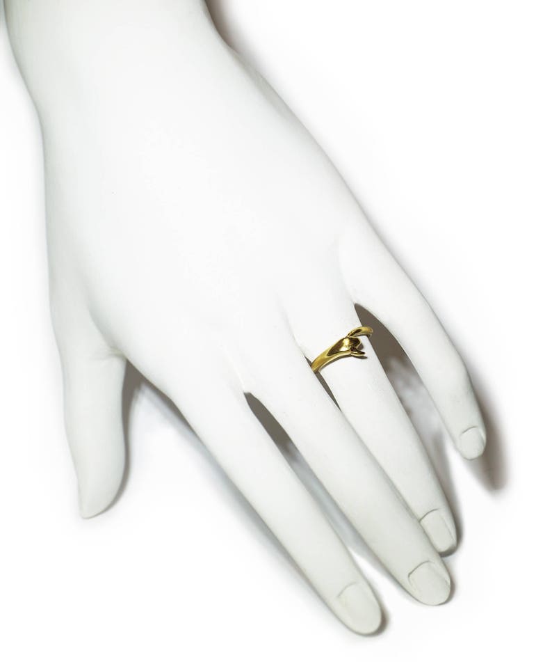 Snake Tail Ring in 18K Gold Plate with Red CZ Eyes image 3