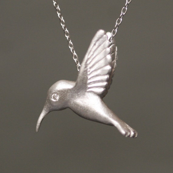 Silver Tone Multicolor Enameled Hummingbird Pendant Necklace 17" Chain Bird Silver Tone Multicolor Enameled Hummingbird Pendant Necklace 17" Chain Bird
