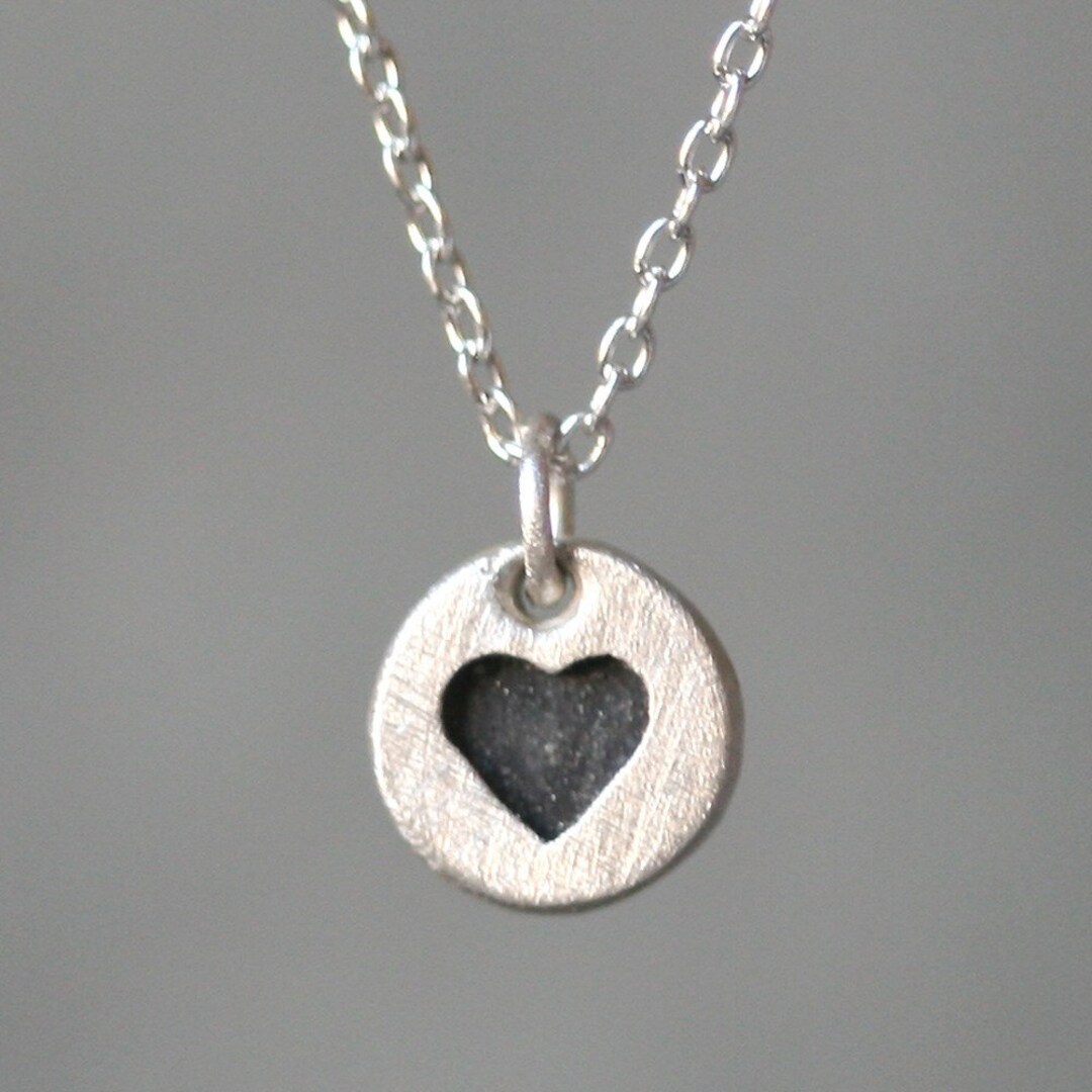 Black Heart Necklace in Sterling Silver Etsy
