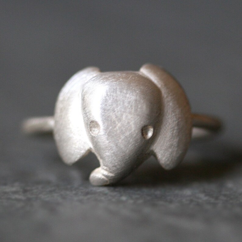 Baby Elephant Ring in Sterling Silver image 1