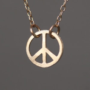 Small Peace Sign Necklace
