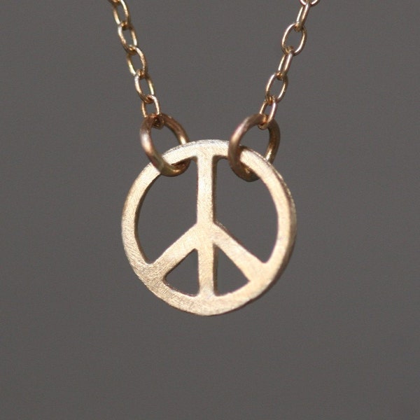 Small Peace Sign Necklace