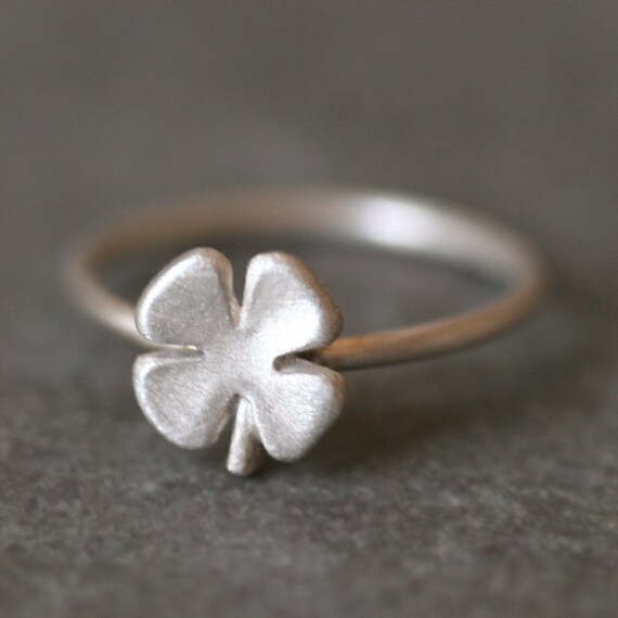 Real four leaf clover ring sale