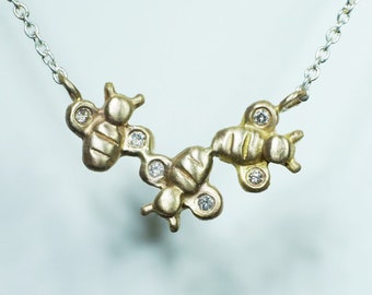 Triple Bee Necklace