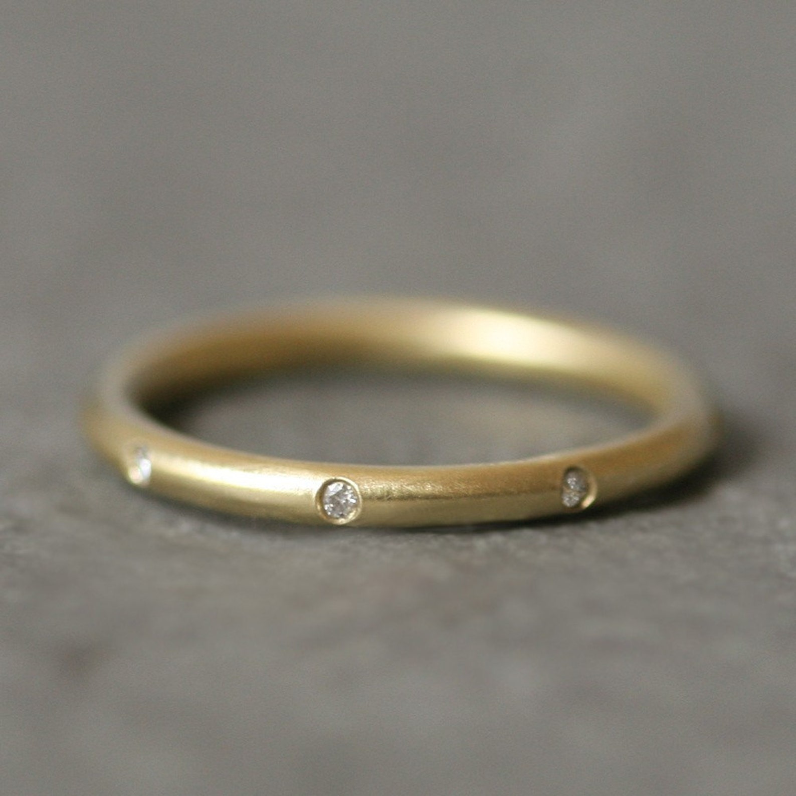 8 Diamond 14k Gold Ring Etsy