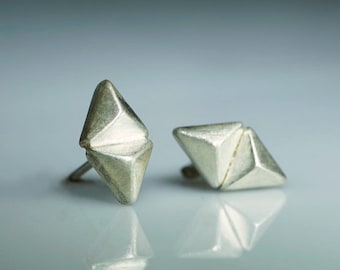 Double Triangle Pyramid Stud Earrings