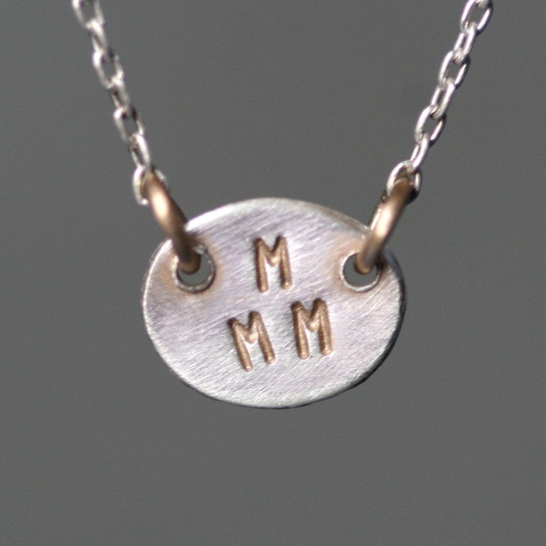 Side Oval Initial Necklace, Personalized Etsy