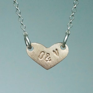 Sideways Heart Necklace, Personalized image 1