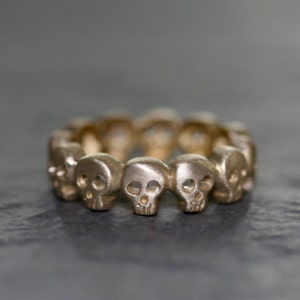 Baby Skull Eternity Band Ring in Brass UNISEX