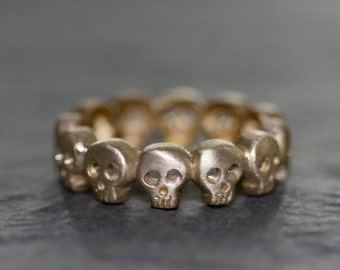 Baby Skull Eternity Band Ring in Brass UNISEX