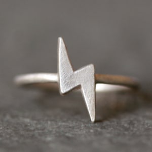 Lightening Bolt Ring in Sterling Silver