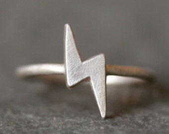 Lightening Bolt Ring in Sterling Silver