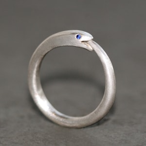 Ouroboros Snake Ring in Sterling Silver with Gemstones image 3