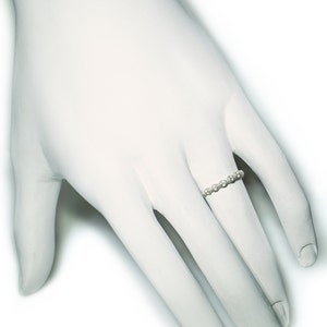 Mini Skull Eternity Band Ring in Sterling Silver, Alternative Wedding Band image 3
