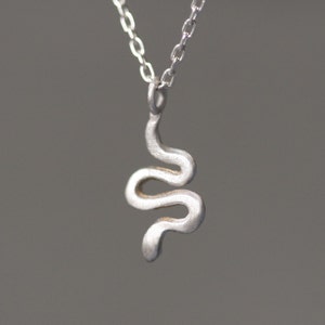 Mini Snake Necklace in 14K Yellow Gold with Silver or Gold Chain