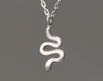 Mini Snake Necklace in 14K Yellow Gold with Silver or Gold Chain