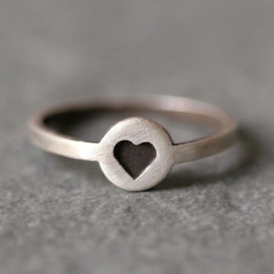 Black Heart Ring in Sterling Silver