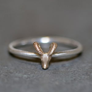 Ram Ring in 14K and Sterling Silver